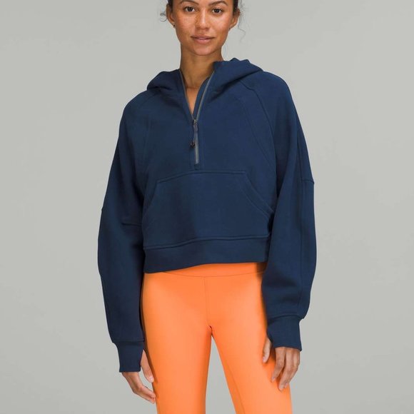 lululemon athletica Tops - NWT Luluemon Oversized 1/2 Zip Hoodie, Xs/S, Mineral Blue